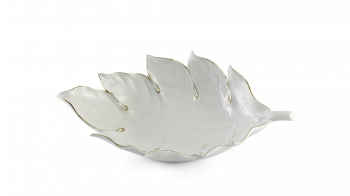Dĩa trái cây Lá Sake 42.5cm (Chỉ vàng)
