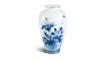Bình hoa 25 cm - Sen Vàng [men ngọc]