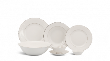 Bộ đồ ăn 6 người 32 sản phẩm - Đài Các - Chỉ Bạch Kim