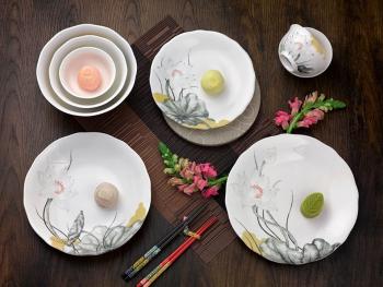 Bộ đồ ăn 14 sản phẩm - mẫu đơn ifp - tuyết liên